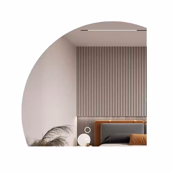 Touch Sensor Frameless Decorative Wall Mounted Smart Bathroom Half Moon Mirror with LED Light and Bluetooth