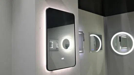 ETL CE Big Aluminum Framed Touch Light Anti Fog Rectangule Bathroom Back Lit LED Vanity Wall Panel Mirror with Lights