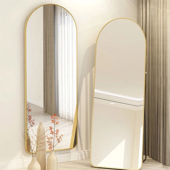 Full Length Mirror Gold Floor Clothing Store Fitting Mirror Beauty Bridal Shop Large Glass Mirror
