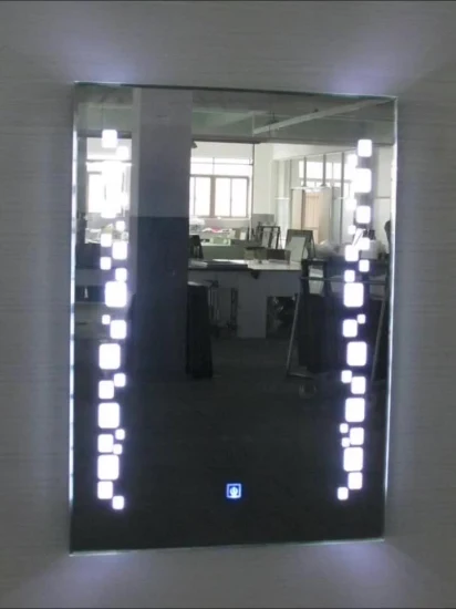 Customized Bathroom Mirror with Light Squared Lighted Mirror Anti