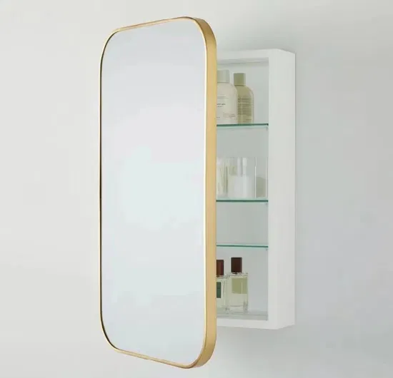 Aluminium Framed Golden Black Square and Round Bathroom Mirror