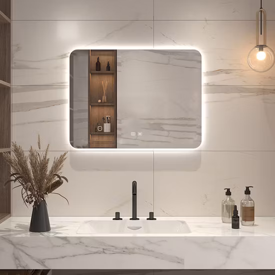 Wall Home Decor Decoration Salon Furniture Make up Cosmetic Smart Vanity Light Lighted Illuminated Backlit Bathroom LED Mirror with Lights Defogger Bluetooth