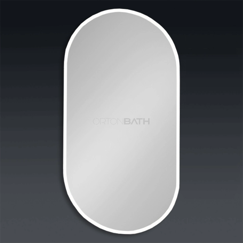 Ortonbath Vertical Oval Front Lit LED Bathroom Vanity Mirror, 3 Colors Light Dimmable, Makeup Mirror with Anti-Fog Touch Switch
