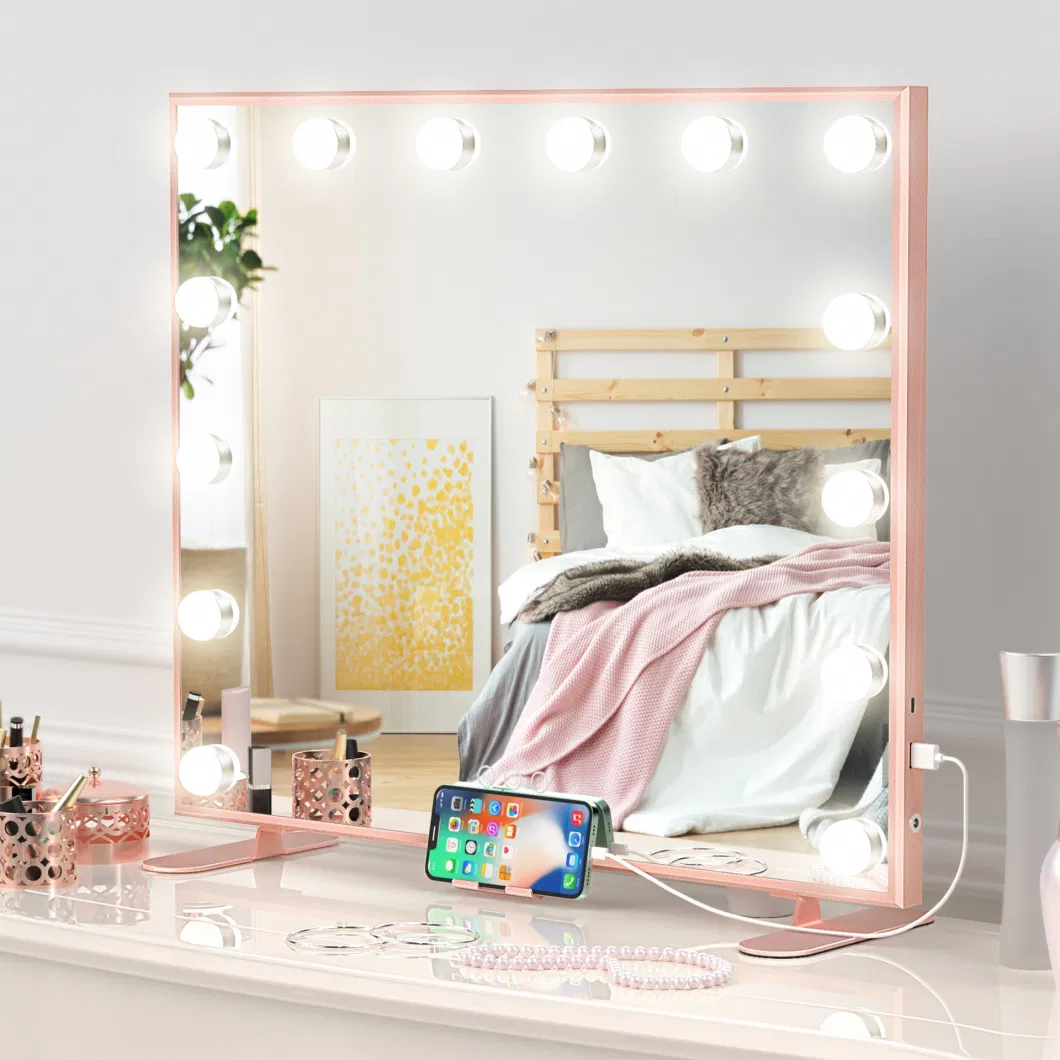 Hollywood Vanity Mirror 3 Color Lighting mirror for Dressing Room Tabletop or Wall-Mounted Touch Sensor Large mirror