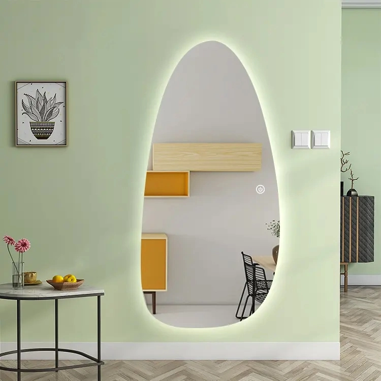 Drop Shape Irregular Large Size Oval Decorative Full Length Standing Mirror Wall Mounted Living Room Mirror