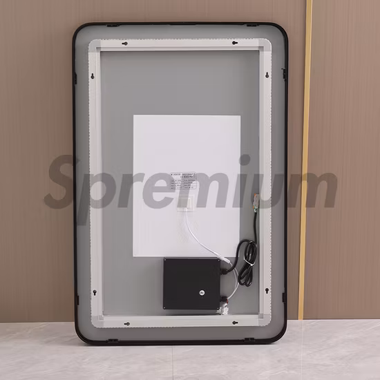 ETL CE Big Aluminum Framed Touch Light Anti Fog Rectangule Bathroom Back Lit LED Vanity Wall Panel Mirror with Lights