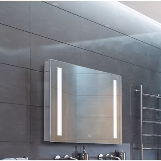 Best Selling Good Price Designed Wall Hung Mounted Bathroom Vanity PVC Bathroom Cabinet with LED Mirror and Side Cabinet